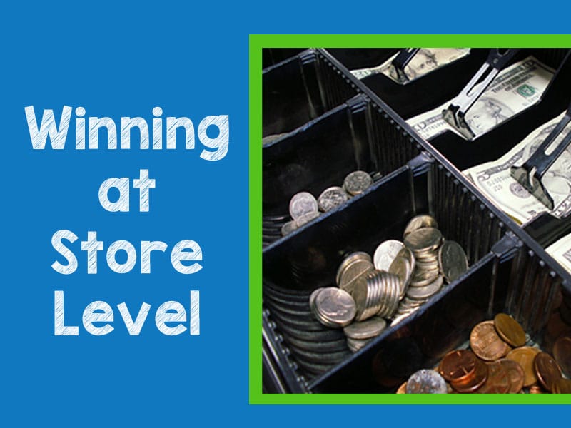 Cash store till to illustrate winning at store level