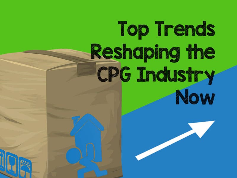 Large package in the road with delivery arrow to illustrate trends in the CPG industry