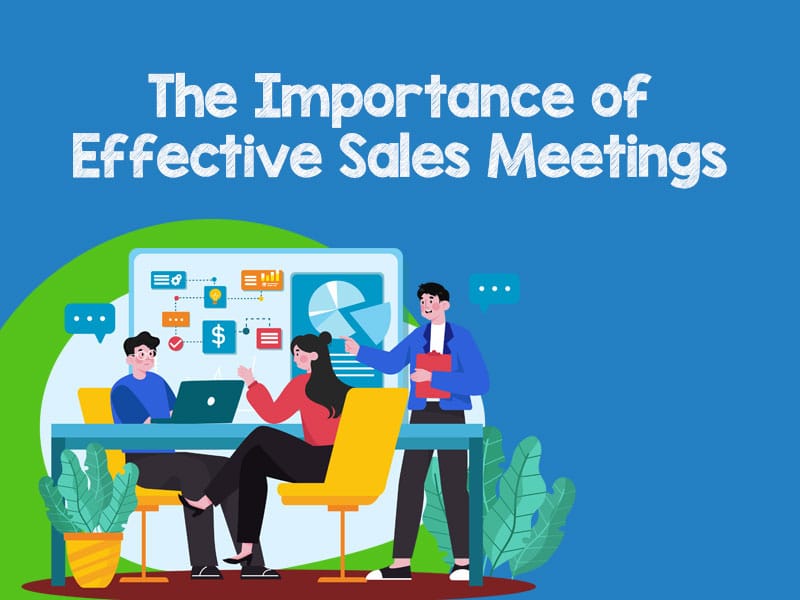cartoon graphic of an effective sales meeting in progress